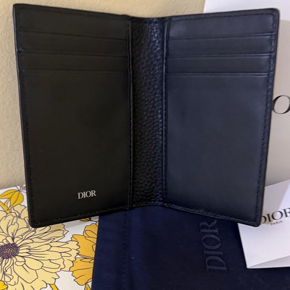 GWP ITEM 📣 Dior Men’s wallet Black Leather Dior Wallet Men’s Dior Gift wallet - Picture 4 of 10
